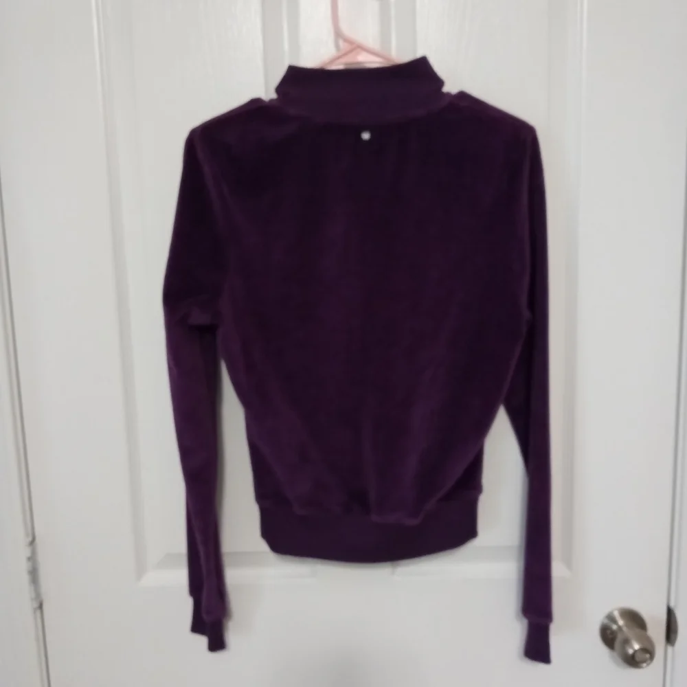 Apple Bottoms Velour Jacket Vintage Zip Up Mock Neck Purple Size Medium - Picture 3 of 11